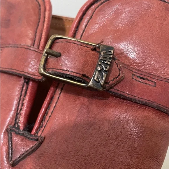 Women's Red Leather Knee-High Boots - Picture 3 of 5